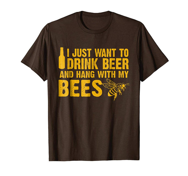 Hot Beekeeper Beekeeping Drink Beer  T-Shirt Brown