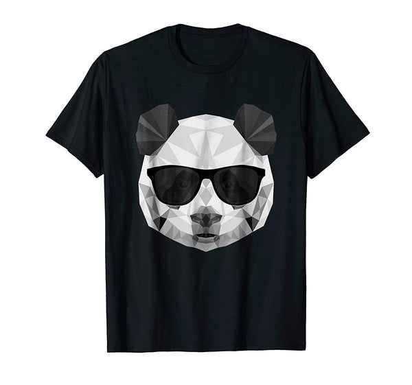 Wonderful Panda Panda Polygonal  T-Shirt Black