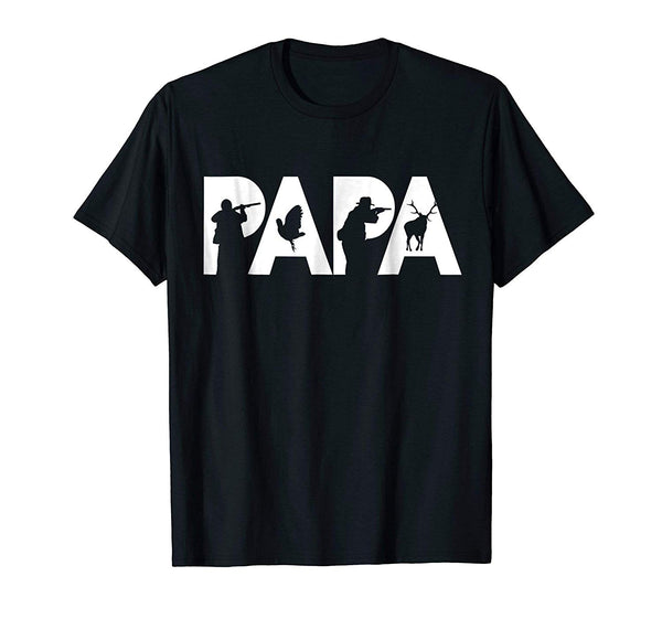 Cutest Hunter Dad Funny Papa Hunting Father Gift Top Tee  T-Shirt Black