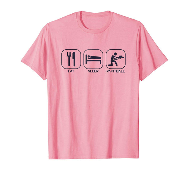 Cutest Eat Sleep Paintball Funny Casual Jersey Gift Top Tee  T-Shirt Pink