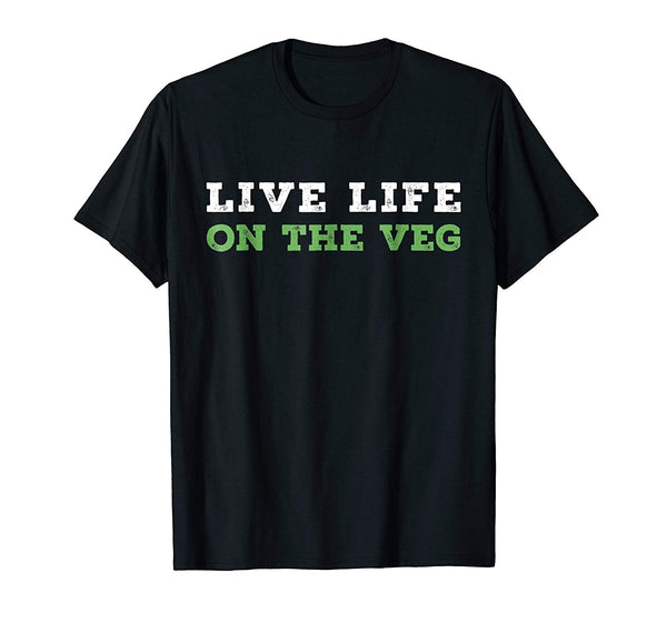 Beautiful Vegan Live Life On The Veg Funny Joke For Vegetarians  T-Shirt Black