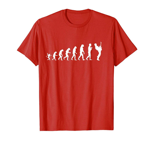 Great Cool Electric Guitar Evolution  T-Shirt Red