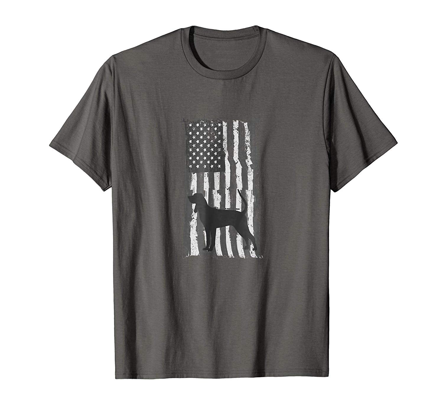 Adorable American Flag Coon Hound For Patriotic Coon Hunters  T-Shirt Asphalt