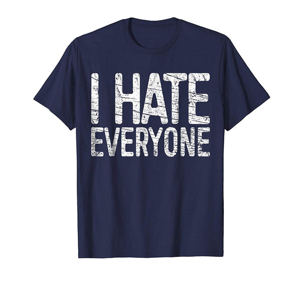 Cool I Hate Everyone Funny Introvert Gif  T-Shirt Navy