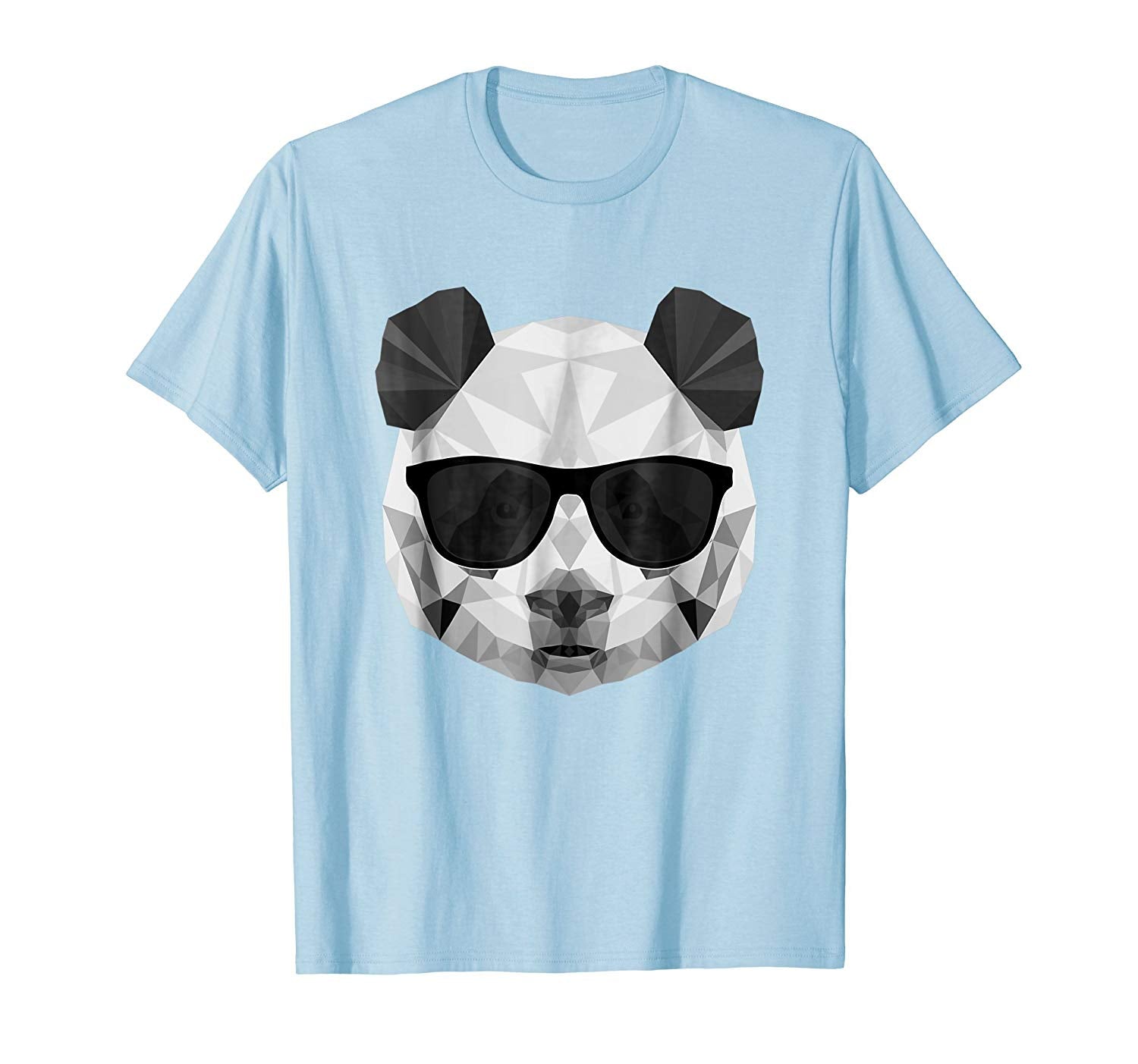 Wonderful Panda Panda Polygonal  T-Shirt Baby Blue