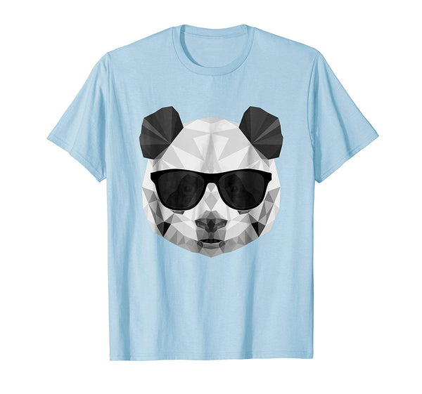 Wonderful Panda Panda Polygonal  T-Shirt Baby Blue