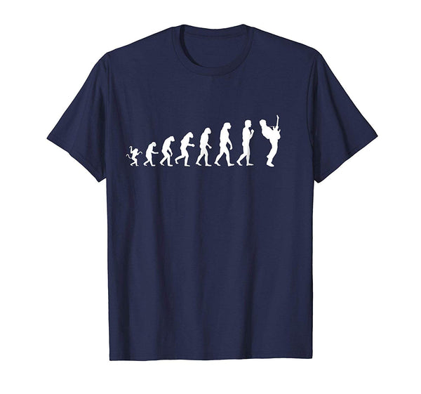 Great Cool Electric Guitar Evolution  T-Shirt Navy