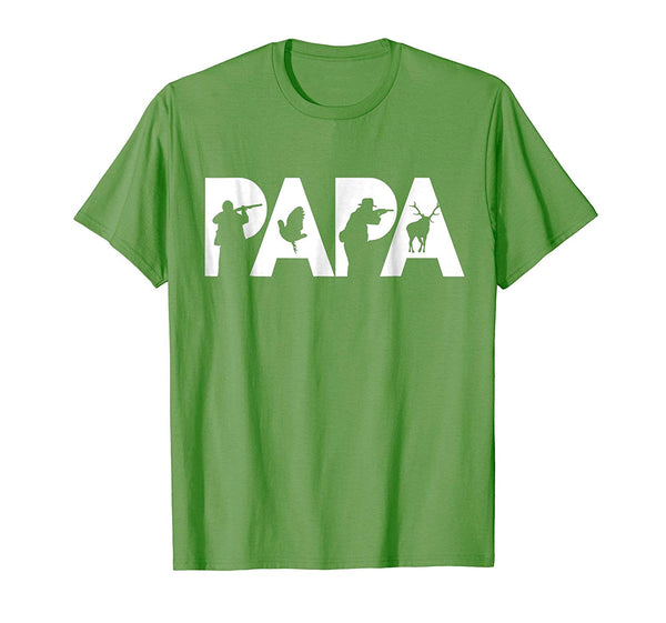 Cutest Hunter Dad Funny Papa Hunting Father Gift Top Tee  T-Shirt Grass