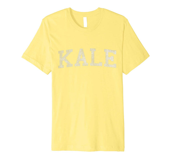 Beautiful Vintage Kale University Funny Vegan  T-Shirt Lemon