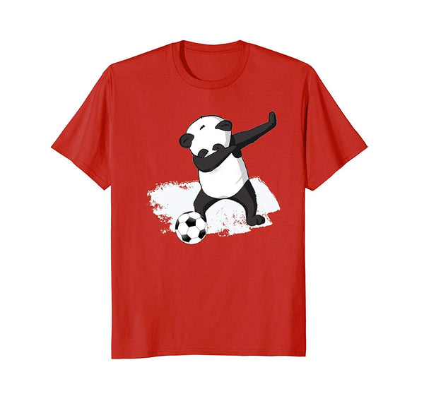 Great Dabbing Panda Soccer  T-Shirt Red