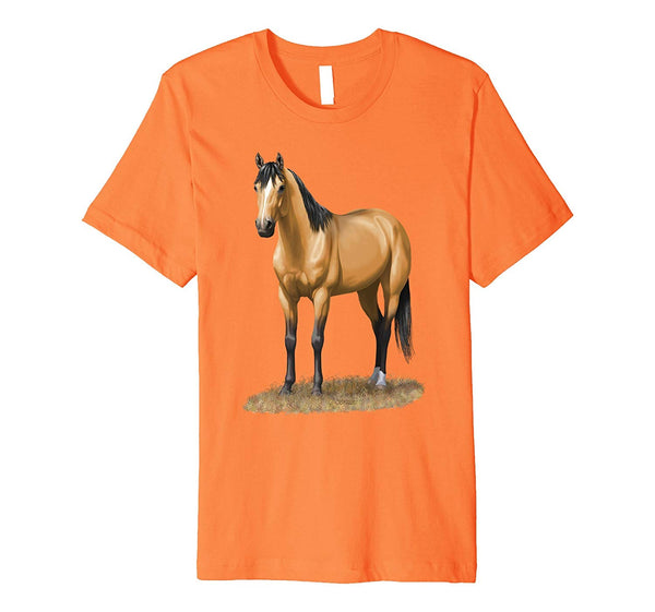 Adorable Beautiful Buckskin Dun Quarter Horse  T-Shirt Orange