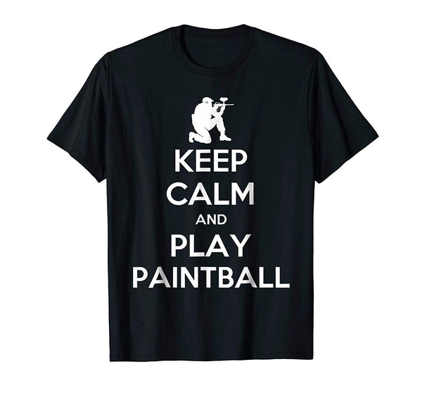 Great Keep Calm And Play Paintball  T-Shirt Black