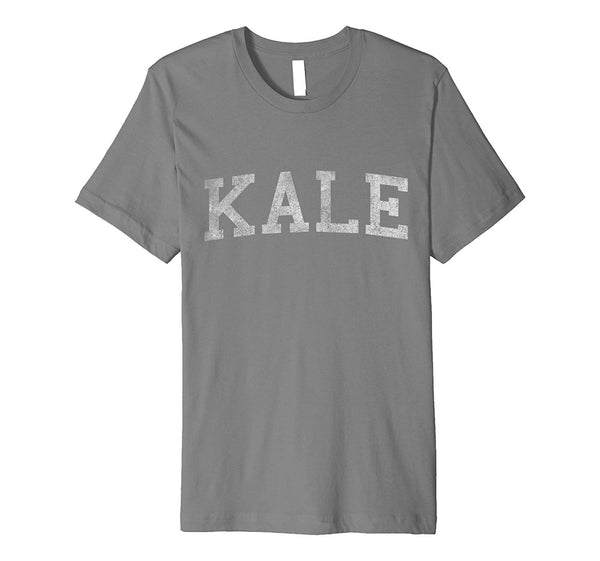 Beautiful Vintage Kale University Funny Vegan  T-Shirt Slate