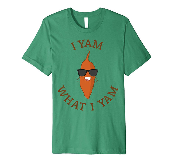 Cutest I Yam What I Yam Funny Yam Tee  T-Shirt Kelly Green