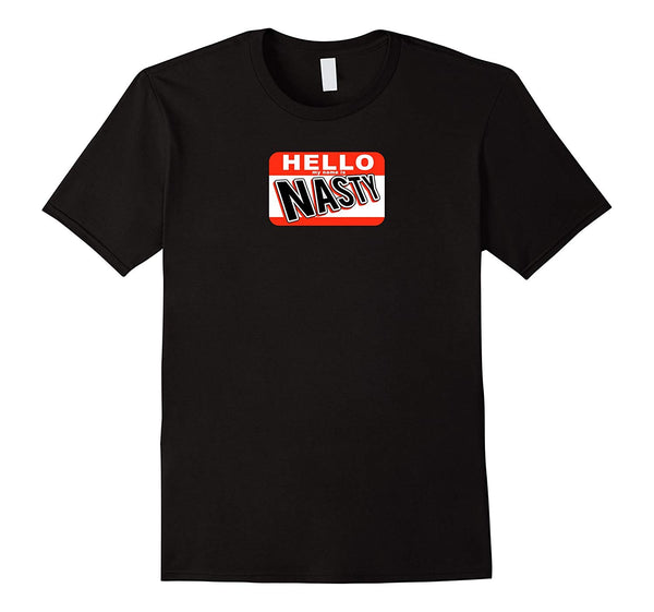 Hot Hello My Name Is Nasty Paintball  T-Shirt Black