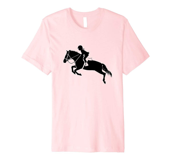 Funny English Riding Hunter Jumper Girl Riding Horse  T-Shirt Pink