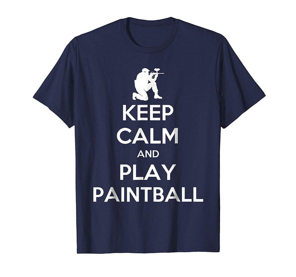 Great Keep Calm And Play Paintball  T-Shirt Navy