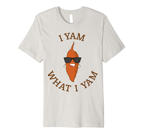 Cutest I Yam What I Yam Funny Yam Tee  T-Shirt Silver