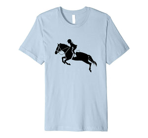 Funny English Riding Hunter Jumper Girl Riding Horse  T-Shirt Baby Blue