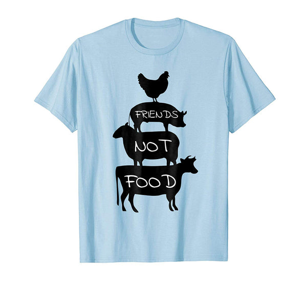 Hot Friends Not Food Vegan For Animal Lovers Vegetarians  T-Shirt Baby Blue