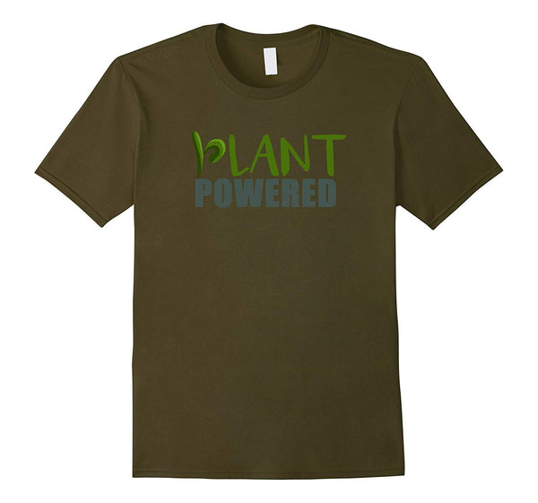 Cutest Plant Powered For Vegans And Vegetarians  T-Shirt Olive