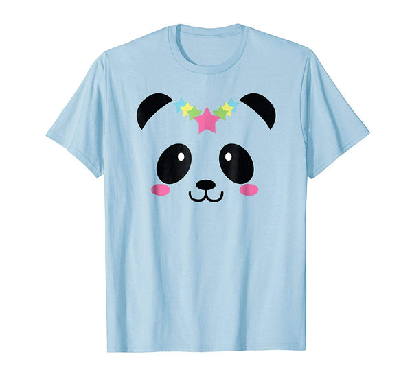 Funny Cute Panda Face Gift For Girls  T-Shirt Baby Blue