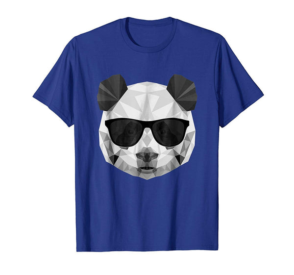 Wonderful Panda Panda Polygonal  T-Shirt Royal Blue