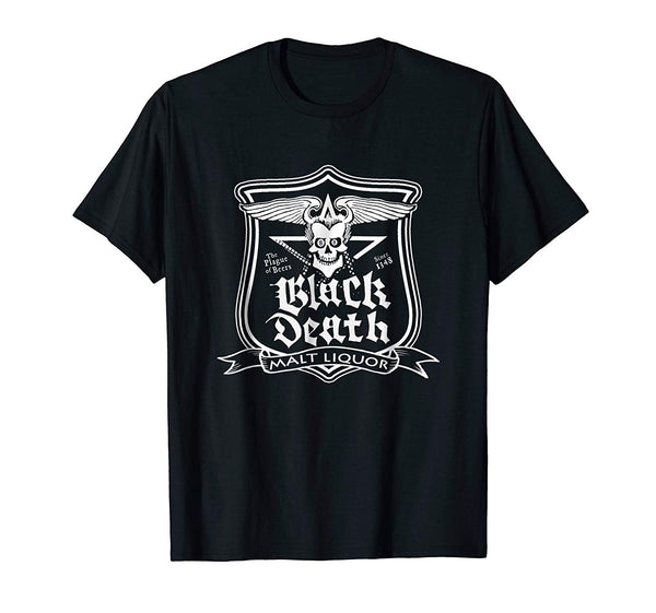 Cute Black Death Malt Liquor Funny Beer  T-Shirt Black