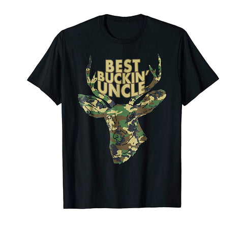 Adorable Best Buckin' Uncle Deer Buck Hunter Tee Gift Idea  T-Shirt Black