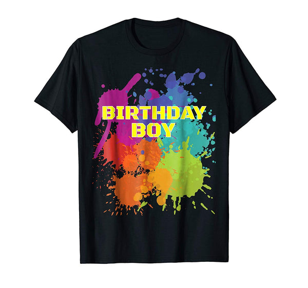 Wonderful Paintball Party Birthday Boy  T-Shirt Black