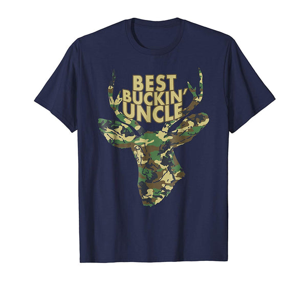 Adorable Best Buckin' Uncle Deer Buck Hunter Tee Gift Idea  T-Shirt Navy