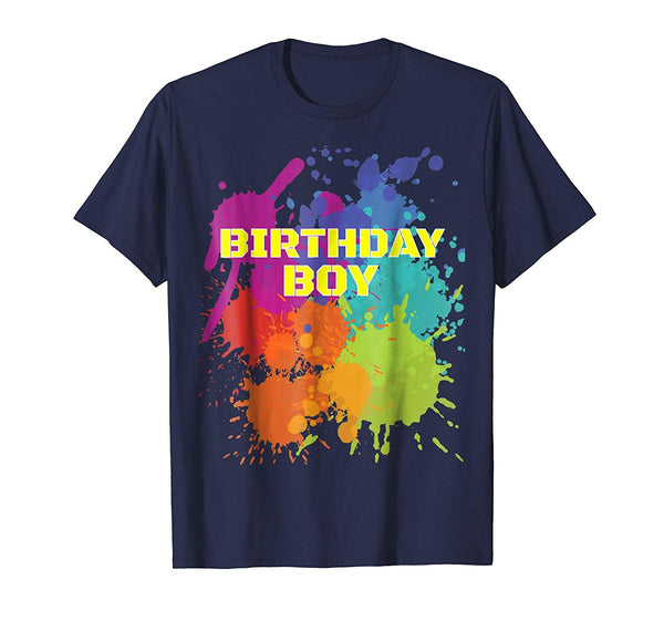 Wonderful Paintball Party Birthday Boy  T-Shirt Navy