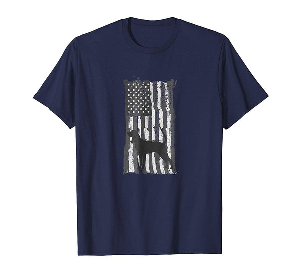 Adorable American Flag Coon Hound For Patriotic Coon Hunters  T-Shirt Navy