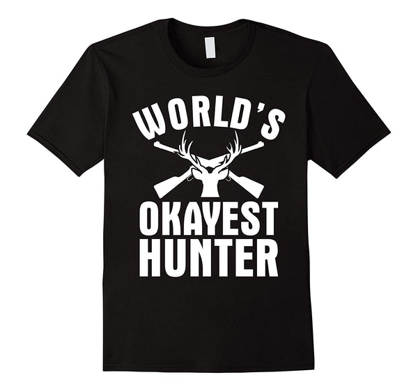 Wonderful World's Okayest Hunter Funny Hunting Gift  T-Shirt Black