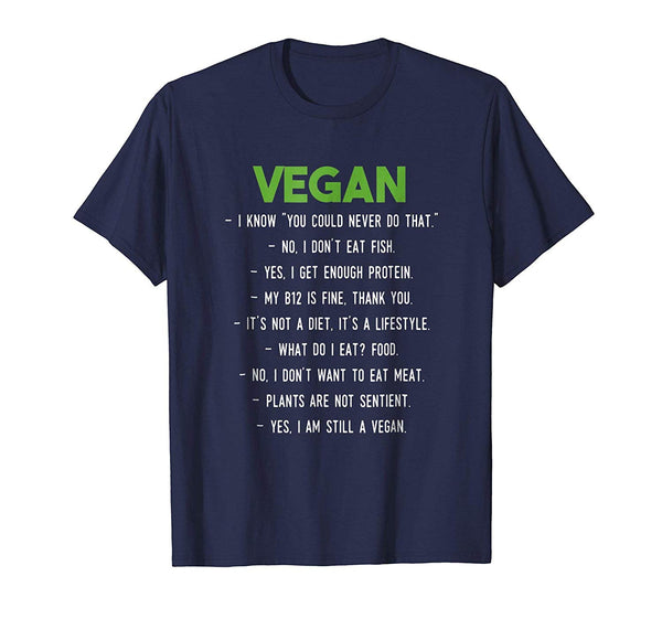 Cute Vegan Funny Vegan Vegan Quote  T-Shirt Navy