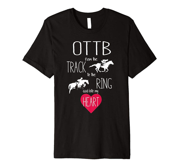 Cute Ottb Off Track Thoroughbred Horse Love Equestrian  T-Shirt Black