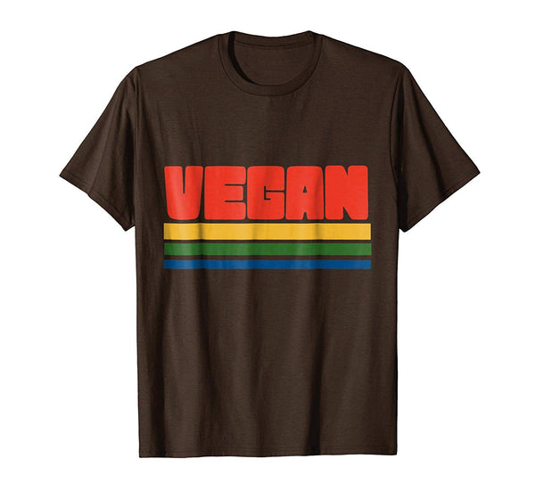 Hot Vegan Retro Style Veganism Proud Vegan Gift  T-Shirt Brown