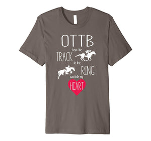 Cute Ottb Off Track Thoroughbred Horse Love Equestrian  T-Shirt Asphalt