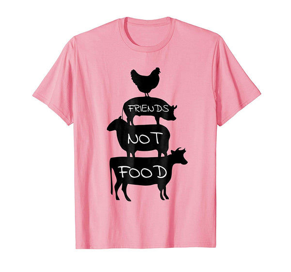 Hot Friends Not Food Vegan For Animal Lovers Vegetarians  T-Shirt Pink