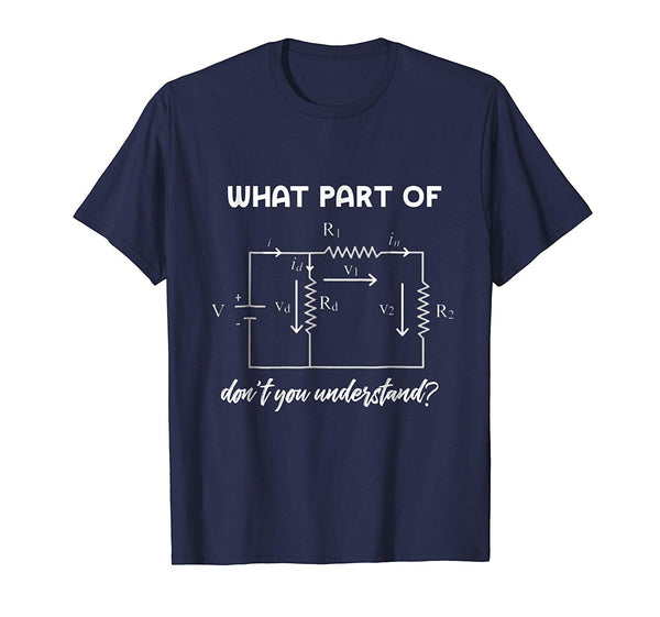 Funny Engineering Electric Circuit Math Science Geek  T-Shirt Navy