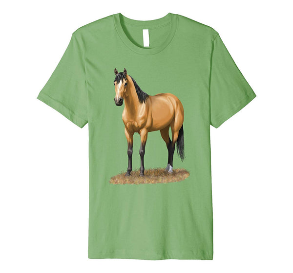 Adorable Beautiful Buckskin Dun Quarter Horse  T-Shirt Grass