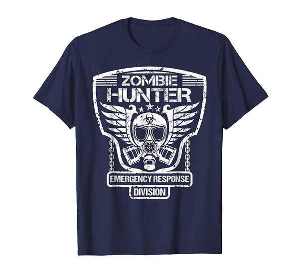 Cute Zombie Hunter Emergency Response Division  T-Shirt Navy
