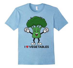 Hotest I Love Vegetables Vegan Vegetarian Fun Food Broccoli  T-Shirt Baby Blue