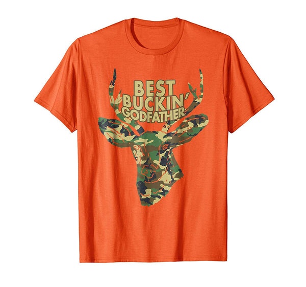 Wonderful Best Buckin' Godfather Funny Deer Hunter Tee Gifts  T-Shirt Orange