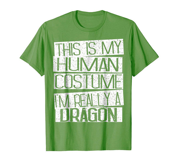 Adorable This Is My Human Costume I'm Really A Dragon  T-Shirt Grass