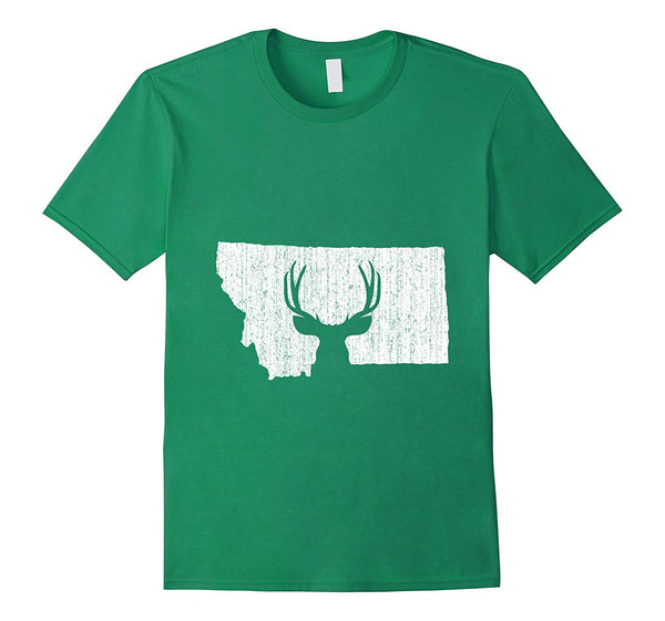 Great Montana Deer Hunter Deer Hunting Season  T-Shirt Kelly Green