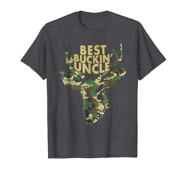 Adorable Best Buckin' Uncle Deer Buck Hunter Tee Gift Idea  T-Shirt Dark Heather