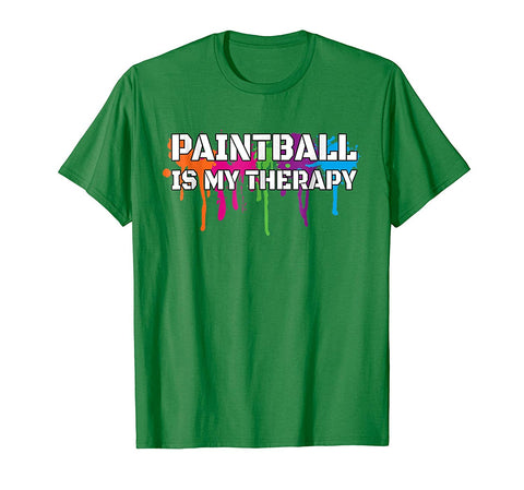 Great Paintball Gift Funny Tee Paintball Is My Therapy  T-Shirt Kelly Green