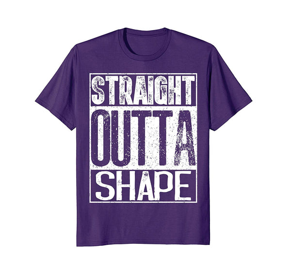 Cool Straight Outta Shape Funny Workout Or Gym Gif  T-Shirt Purple