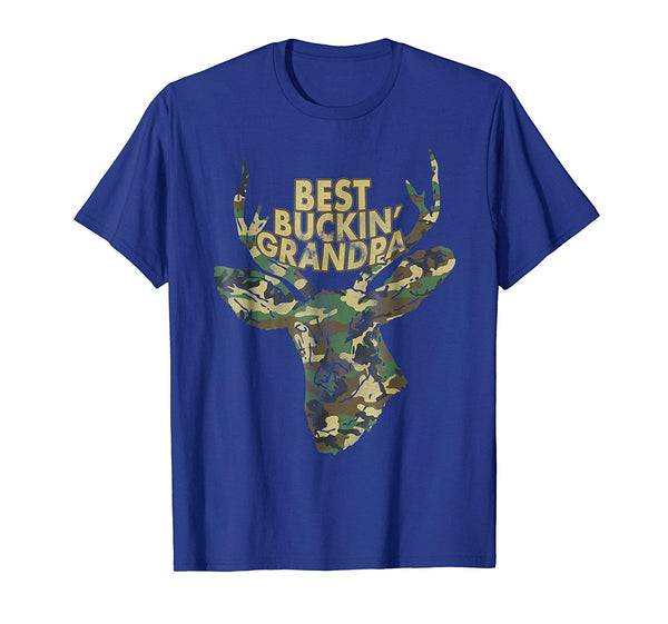 Hotest Funny Best Buckin' Grandpa Buck Deer Hunter Tee Gift  T-Shirt Royal Blue